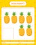 How many counting game with pineapple. worksheet for preschool kids