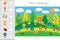 How many counting game with spring picture for kids, educational maths task for the development of logical thinking, preschool