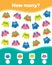 How many cute colorful owls are there. Math game for kids