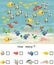 How many different sea fishes. Counting educational game with different sea animals for kids