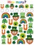 How many? - Irish-themed game for children colorful vertical worksheet stock vector illustration