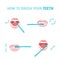 How To Brush Your Teeth. Vector