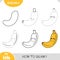 How to draw Banana for children. Step by step drawing tutorial