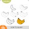 How to draw Banana for children. Step by step drawing tutorial