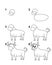 How to draw Bull step by step cartoon illustration with white background