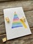 how to draw a rainbow Christmas tree, master class for children