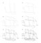 How to draw sketch of imaginary medieval Celtic sail ship. Creation step by step pencil drawing. Education for artists.