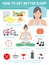 How to get better sleep, tips and tricks for better sleep, isolated flat illustration on white background, sleep infographics, v