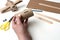 How to make airplane. Hand made toy,zero waste from toilet paper roll and popsicle sticks. For kids and parents. Step 3