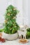 How to make beautiful Christmas decoration in fir shape using thuja twigs and moss