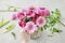 How to make a floral arrangement with pink tulip and gerbera flowers tutorial