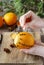 How to make orange pomander ball with candle