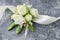 How to make wrist corsage for bride using rose and eustoma flowers