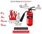 How to operate fire extinguisher infographic diagram pull aim squeeze sweep