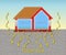 How to protect your home from radon gas thanks to a polyethylene membrane radon barrier - concept illustration with a cross