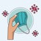 How to remove surgical mask safely infographic