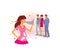 How to report pregnancy to employees and friends. A pregnant girl in a pink dress shouts into a megaphone. Two men and a woman in