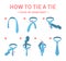 How to tie a four-in-hand knot tie instruction.