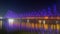 Howrah bridge selective focus - The historic cantilever bridge on the river Hooghly lit with purple and yellow lights