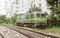 Howrah, Kolkata, August 20, 2019 â€“ A high power electric WAG-9 locomotive loco engine wagon on rail tracks of Indian Railway.