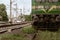 Howrah, Kolkata, August 20, 2019 â€“ A high power electric WAG-9 locomotive loco engine wagon on rail tracks of Indian Railway.