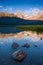 Howse Peak and Waterfowl Lake in Banff National Park, Alberta, C
