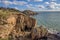 Howth Ireland. Seashore with cliffs and rocks.