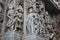 Hoysaleswara Temple wall carved with a sculpture looking like foreigner