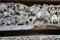 Hoysaleswara Temple wall carving of Bheema killing elephants and pile of dead elephants