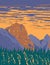 Hozomeen Mountain within Ross Lake National Recreation Area Washington State WPA Poster Art