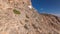 The Hozoviotissa Monastery standing on a rock over the Aegean sea in Amorgos island timelapse hyperlapse, Greece.