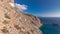 The Hozoviotissa Monastery standing on a rock over the Aegean sea in Amorgos island timelapse hyperlapse, Greece.