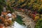 Hozu River in autumn, Arashiyama, Japan