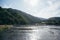 Hozu river with mountain landscape at Arashiyama Japan