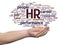 Hr or human resources management abstract word cloud