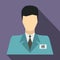HR manager icon, flat style