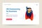 HR outsourcing company website template. Super hero illustration. Home page concept. UI design mockup.