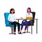 HR recruitment interview with people characters vector illustration isolated.