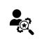 HR Search Person Silhouette Icon. Job Hire Human Resource Black Pictogram. Find Talent Employee Icon. Career Hiring