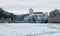 Hrad Kost panorama. Castle Kost in winter landscape