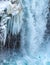 Hranabjargafoss waterfall with frozen ice and water in Iceland