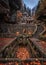 Hresko, Czech Republic - Lovely curvy stone steps and stone cottage in the Czech woods near Hresko at autumn