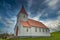 Hrisey Church. Village of Hrisey island in Iceland