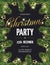 Ð¡hristmas party poster with fir branches.