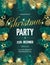 hristmas party poster with fir branches. Vector illustration eps 10