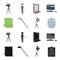 Hromakey, script and other equipment. Making movies set collection icons in black,cartoon style vector symbol stock