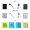 Hromakey, script and other equipment. Making movies set collection icons in black, flat, monochrome style vector symbol