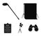 Hromakey, script and other equipment. Making movies set collection icons in black style vector symbol stock illustration