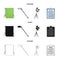 Hromakey, script and other equipment. Making movies set collection icons in cartoon,black,outline style vector symbol