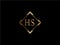 HS Initial diamond shape Gold color later Logo DesignX